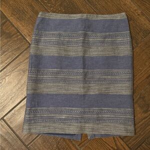 The Limited Blue and Gray Striped Pencil Skirt